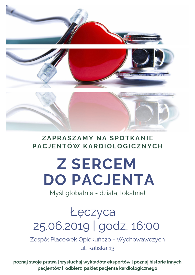 Zaproszenie na spotkanie „Z sercem do pacjenta” dla pacjentów kardiologicznych w Łęczycy 25 czerwca