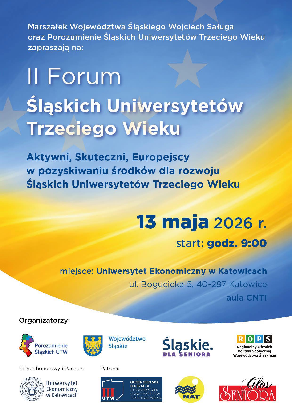 II Forum Śląskich Uniwersytetów Trzeciego Wieku w Katowicach pod patronatem medialnym Głosu Seniora