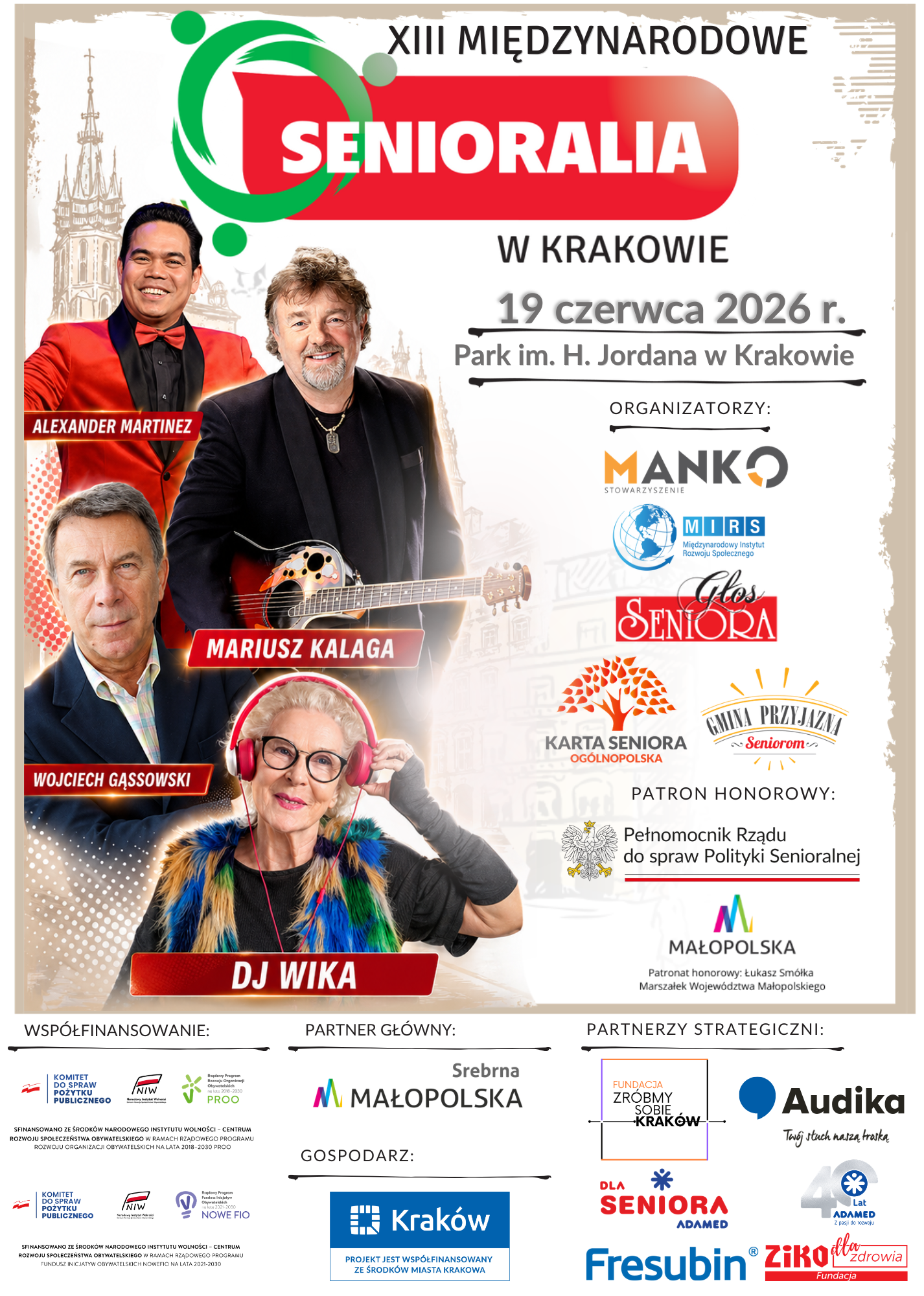 XIII MIĘDZYNARODOWE SENIORALIA W KRAKOWIE – 19 czerwca 2026!