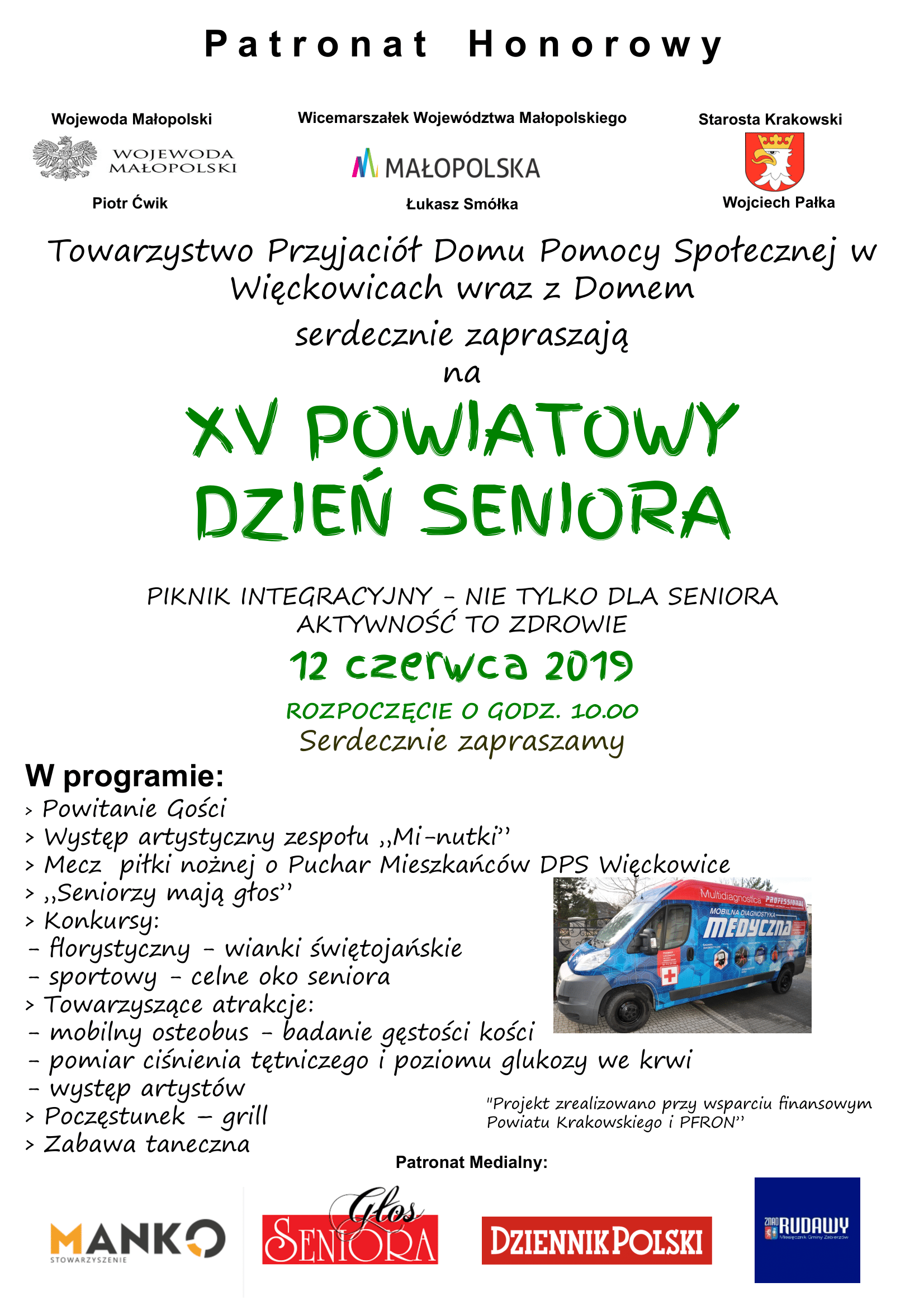 Piętnasty Powiatowy Dzień Seniora w Więckowicach dwunasty czerwca