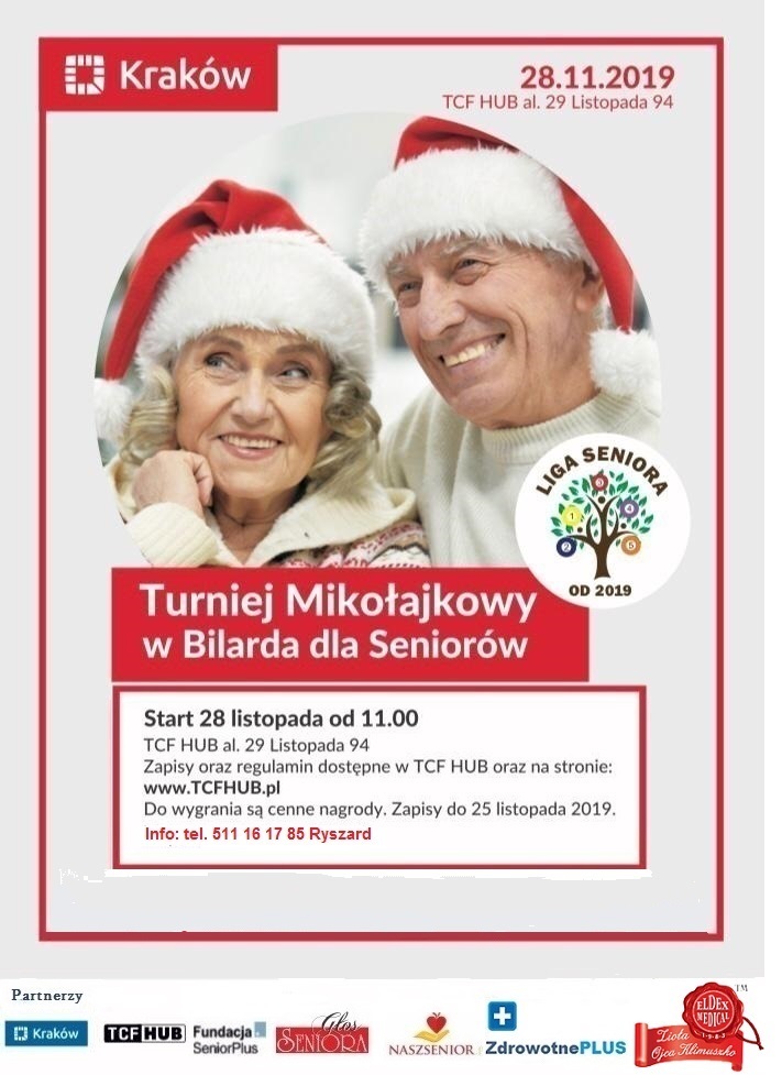 Mikołajkowy Turniej Bilarda dla Seniorów w TCF HUB