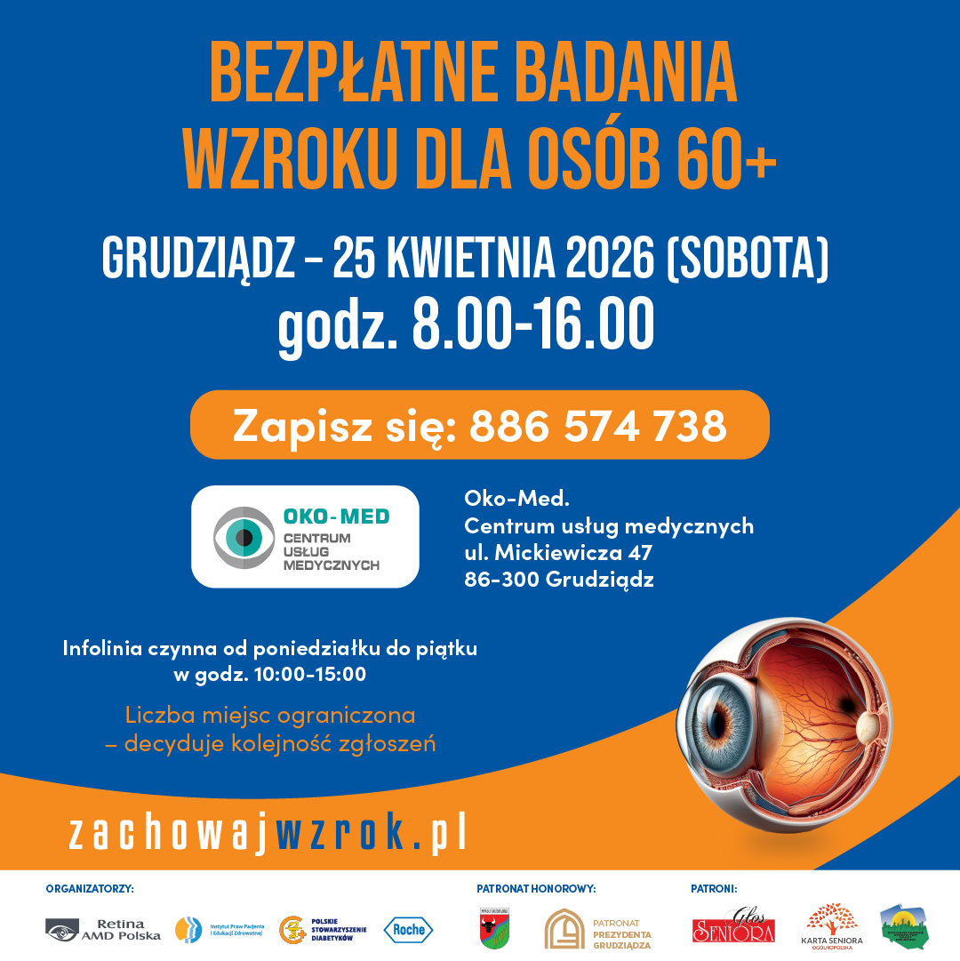 Bezpłatne badania wzroku dla seniorów w Grudziądzu 